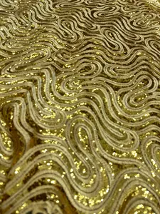 Gold Sequin Embroidered Lace