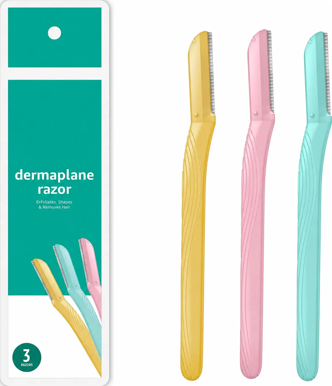 Women's Dermaplaning Tool, Peach Fuzz Remover, Facial Hair Removal, Exfoliating Face Razor with Microguard Blade for Safe Eyebrow Shaping,...