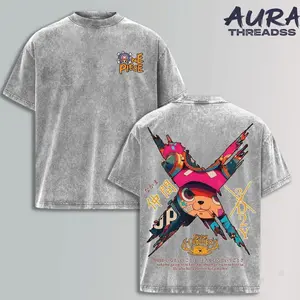 One Piece Tony Tony Chopper Anime T-Shirt, Vintage Washed Graphic Tee, Retro 90s Streetwear Oversized Shirt, Chopper 3D2Y Harajuku Style Manga Tshirt, High Quality Cotton Anime Merch for Men Women 0MF