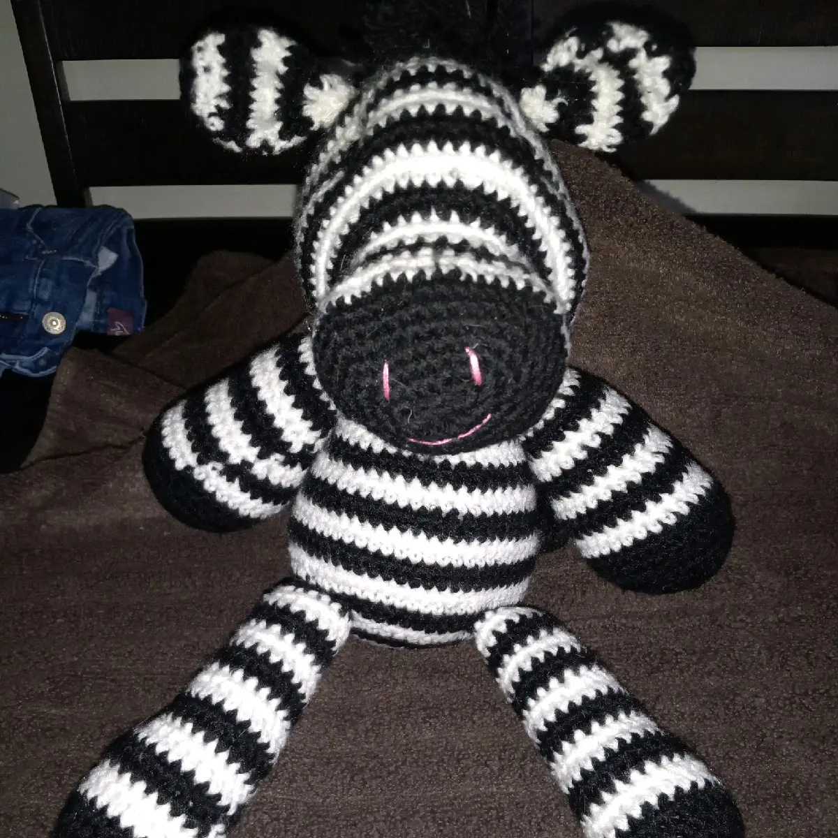 Zebra crocheted stuffed animal