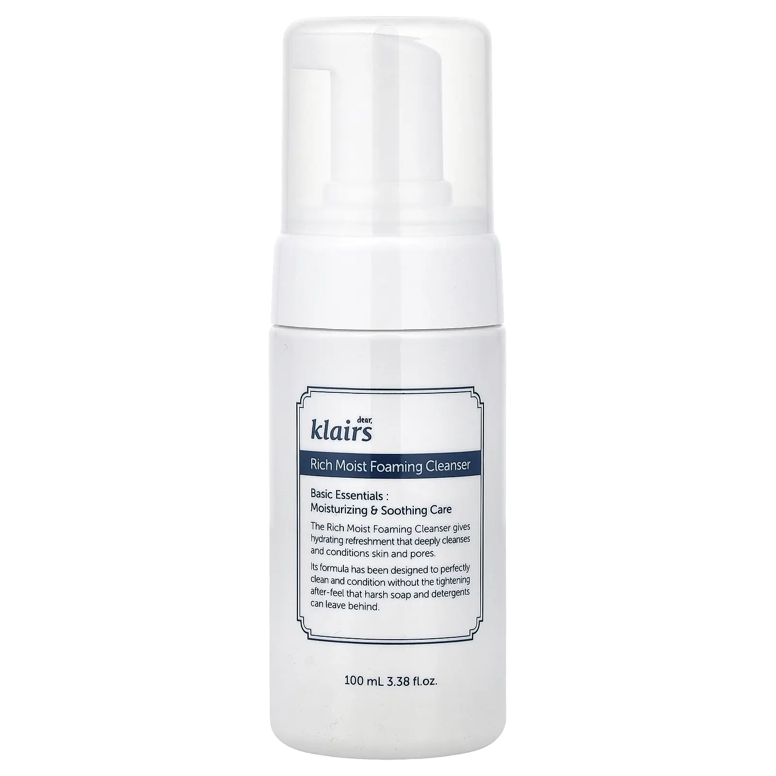 Dear, Klairs Rich Moist Foaming Cleanser, 3.38 fl oz (100 ml)