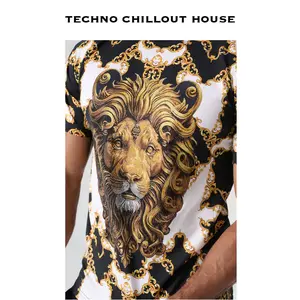 TCH—Light Luxury,Unisex Outfit, New Arrival Rhinestone Design Lion White T Shirt Crewneck Tshirt Summer Tops