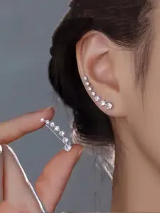 Beidou Seven Star Cubic Zirconia Earrings Silvery Ear Hanging Seven Diamond Earrings, High Quality Earrings, Suitable for Women's Daily Parties, Holiday Fashion Jewelry