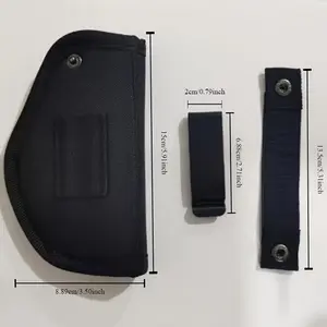 1 Piece Unisex 9mm Pistol Holster, Built-in/External Concealed Carry, with Magazine Pouch, Durable Nylon, Black, Suitable for Hunting and Fishing, Tactical Waist Bag