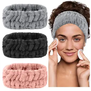 3 Pack Microfiber Towel Headbands for Washing , Facial Headbands Makeup Headband  Headband Skincare Headband Fash Wash Headband for Women and Girls