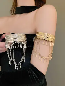 Boho Style Square Feather Leaf Tassel Bracelet, Adjustable Open Cuff Design, Handmade Jewelry Accessory for Women & Girls