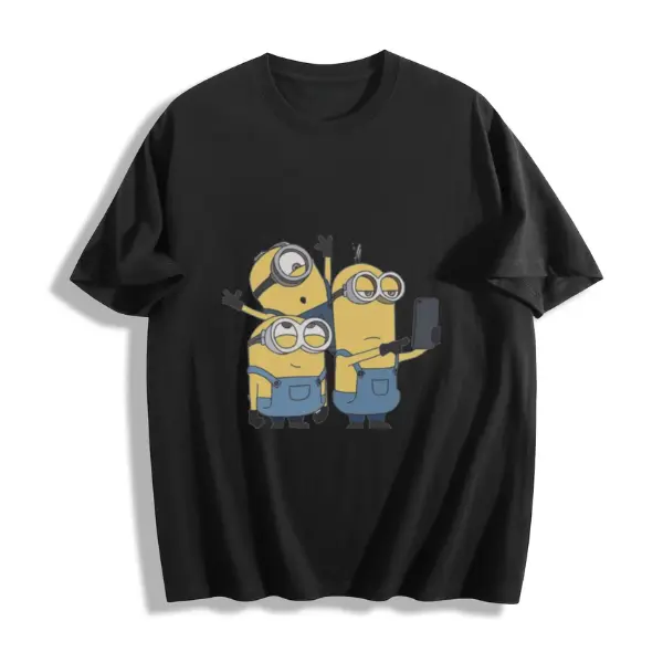 Funny Minions Selfie Graphic T-Shirt, Vintage Style, Graphic Tee, Streetwear for Fans