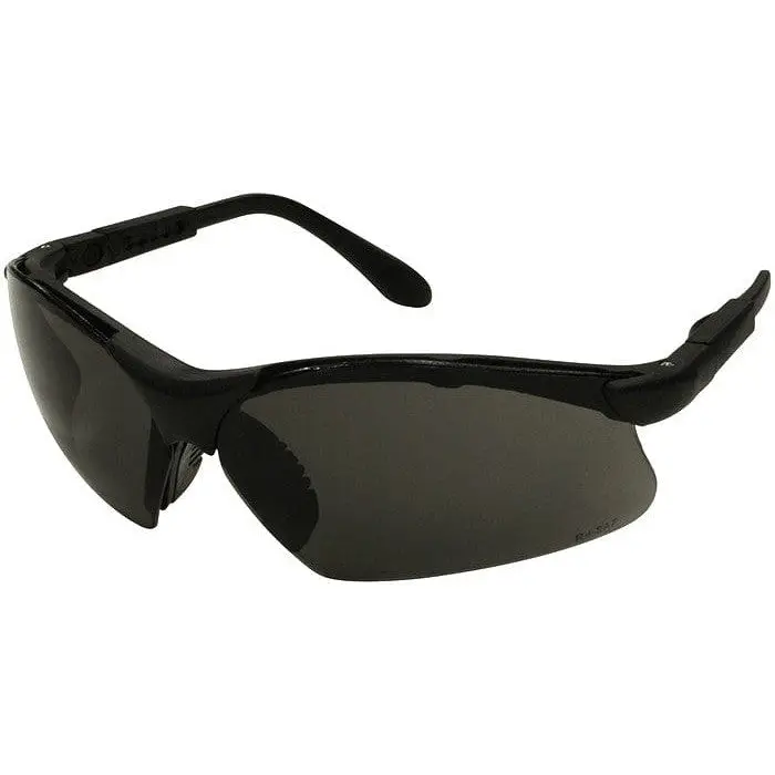 Radians Revelation Safety Glasses (Safety Goggles), Black Frame, Smoke Anti-Fog Lens, 5-Position Ratchet Temples, ANSI Z87.1-2015 Certified, 99% UVA/UVB Protection, All-Day Wear, Comfortable Secure Fit, Z87 Safety Glasses, Frame Width: 142 Mm