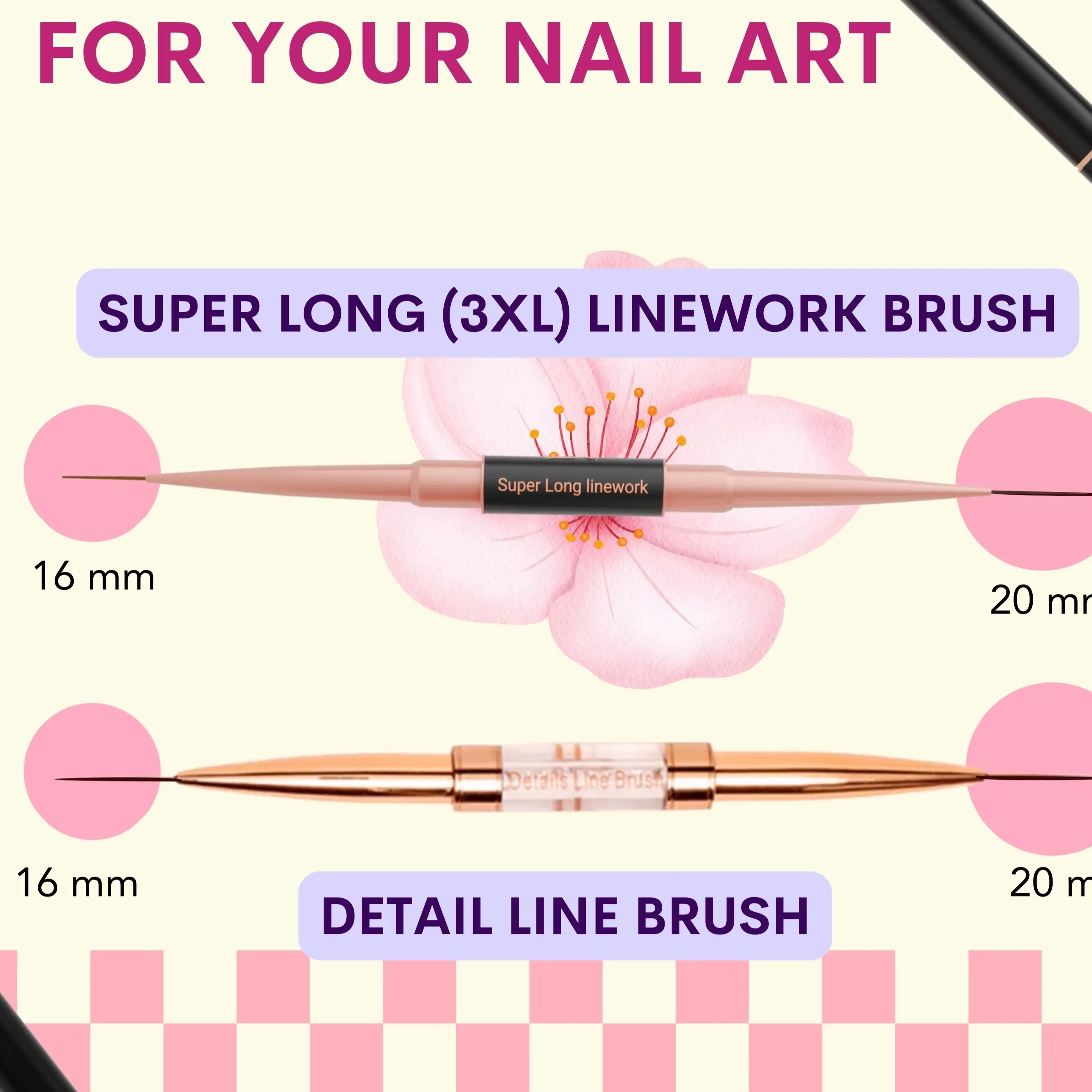 Long Line Work Brush for Nail Art