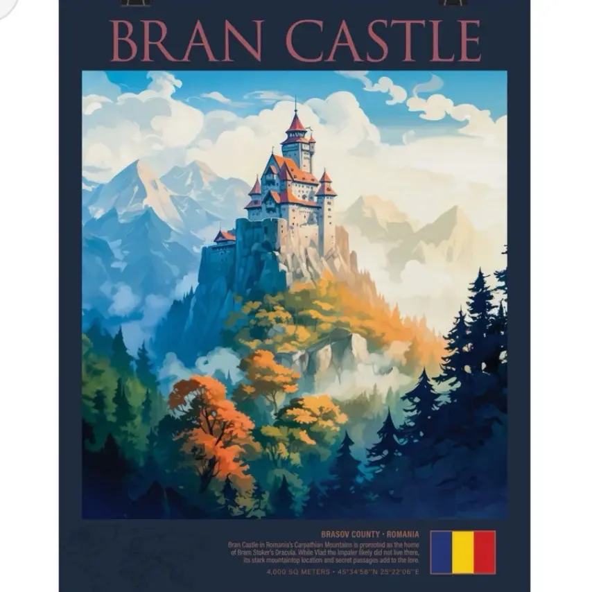 Bran Castle Poster - Classic Travel Wall Decor