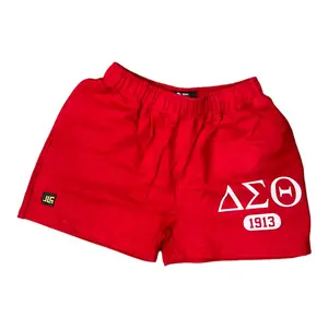 Delta Sigma Theta Letters/1913 Shorts - Red Casual Men's Shorts with Logo, Ideal for Casual Wear