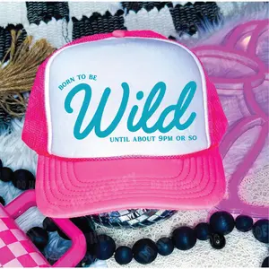Born to be Wild Neon Pink & White Trucker Hat