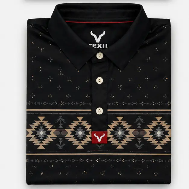 Vexil Brand - Polo - Aztec Midnight - Black