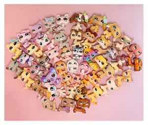 3 pc random miniature cat and dog figures for lps collection Collectible Soft Animal