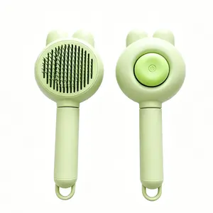 Self-Cleaning Stainless Steel Slicker Brush for Dogs & Cats - Pet Grooming Brush with Massage Beads for Deshedding lice hair removal comb