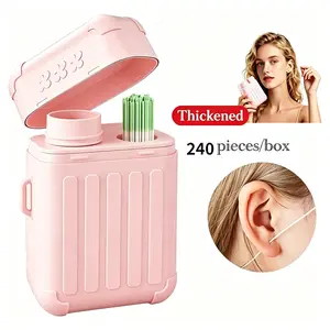 Piercing Aftercare Cleaning Kit, 240Pcs Disposable Piercing Cleaning Floss with 15ml Cleansing Solution, Gentle Ear Hole Cleaner for Men Women New Piercings Removes Odor & Buildup, Sterile Aftercare for Ear/Nose Rings