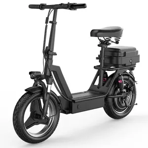 K11 1200W Electric Scooter for Adts with Seat Electric Scooter 650W Peak Motor Ebike,30-35 Miles,Bike with 48V15ah ,14" Pneumatic Tires, Removable Trunk + Adjustable Seat, Dual Suspension Brakes,Electric Bicycle for Women Men