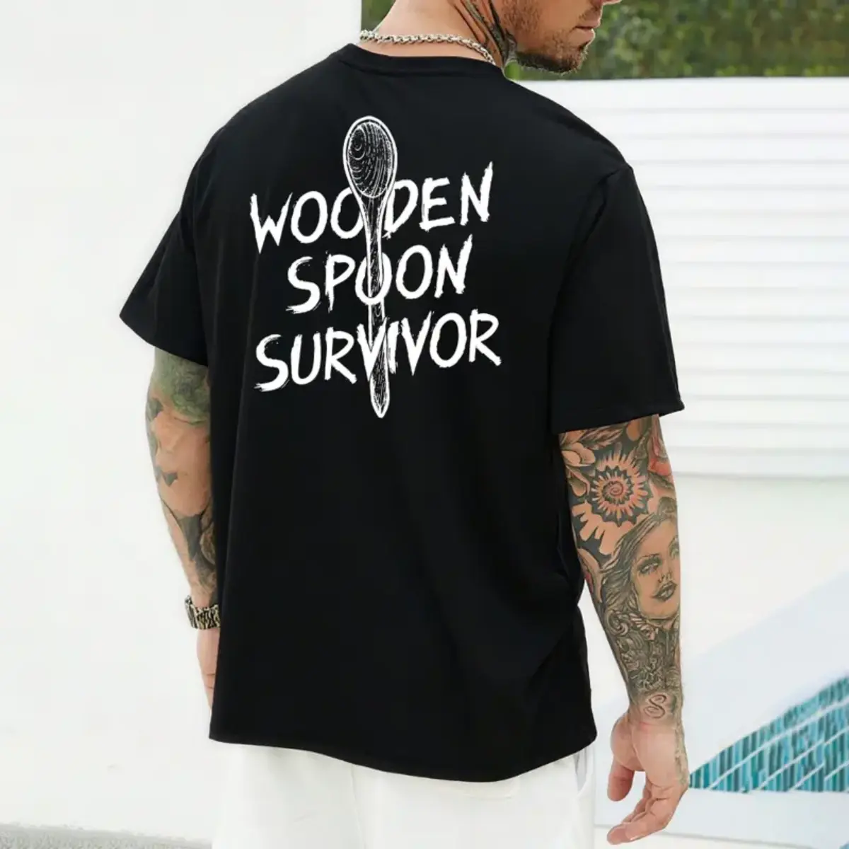 Wooden Spoon Survivor T-Shirt, Funny Childhood Discipline Humor Shirt, Retro Parent Joke Shirt, Unisex Graphic Tee, Funny Shirt