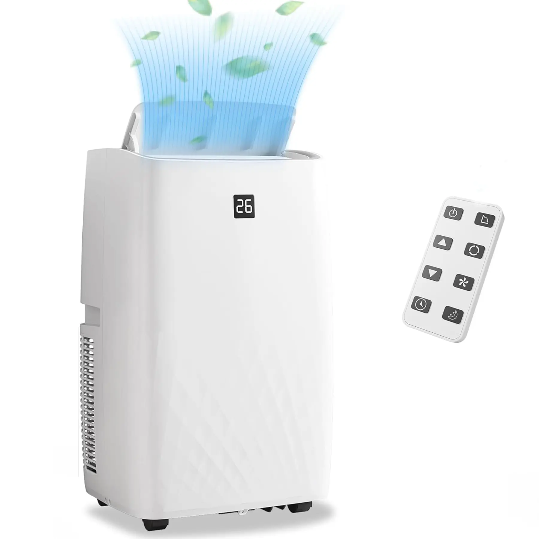 14000 BTU 4-in-1 Portable Air Conditioner, Cools Up to 700 Sq Ft, Air Purification Silver Ion & Activated Carbon Filter, 51dB Quiet, R32 Refrigerant, Window Kit for Bedroom Office Garage