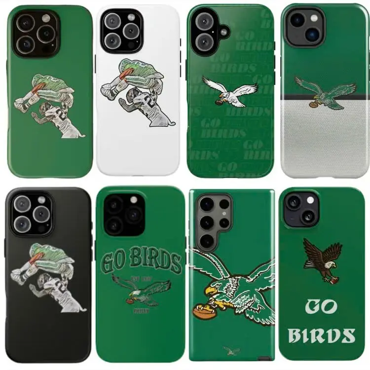Go Eagles Football Phone Case Phone Cover , Shockproof Rugged Cover Dual Layer Soft TPU Hard Bumper Hard Shell for iPhone 11 12 13 14 15 16 17 Pro Max Plus Air X XR 7 8 XSMAX