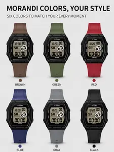 Kalongdi Multifunctional Sports Electronic Watch, Men's Outdoor Waterproof Night Light Alarm, Large Dial Student Trendy Wristwatch, Fashionable Digital Watch