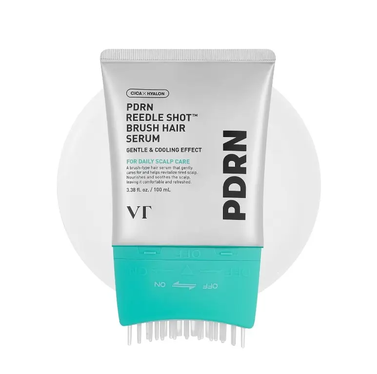 VT COSMETICS PDRN Reedle Shot Brush Hair Serum, Cooling & Refreshing Scalp Care with Vegan PDRN, Caffeine & Spicule Complex, Lightweight & Non-Greasy Daily Scalp Solution, 3.38 fl oz / 100 mL