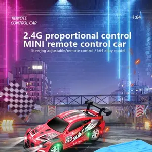 2.4g High-Speed Alloy Remote Control Car, 1:64 Mini RC Drift Car, Racing Model, USB Charging Design, Bluetooth-compatible APP, Christmas Gift