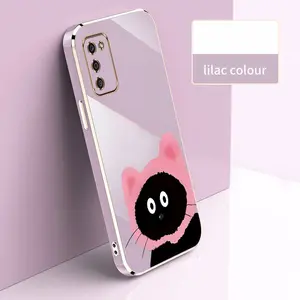 1 Piece Black cat in pink hat Suitable For Samsung A02s Flexible Elegant A02S Edition Phone Case Cover Ideal For Entertainment