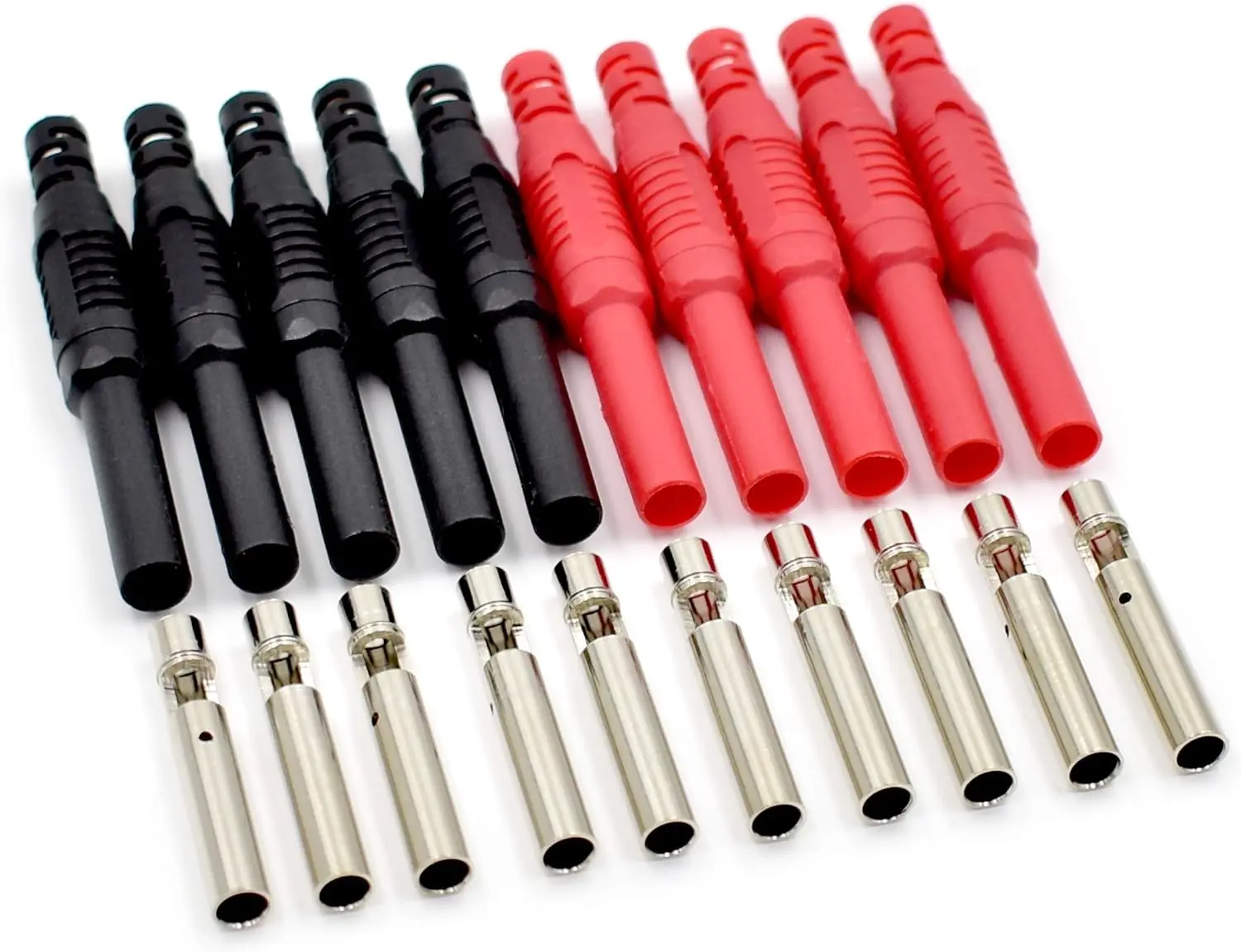 10Pcs Brass Insulated Safety Shrouded 4mm Female Banana Plug Jack Socket Solder Cable Connector