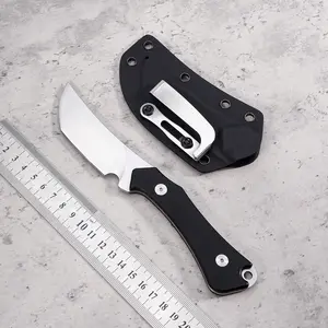 Peeler knife design featuring a wide curved blade line and an upward-angled tip—ideal for cutting, peeling, chopping, preparing ingredients, and outdoor survival. Dedicated finger grooves at the base provide greater stability when applying force.