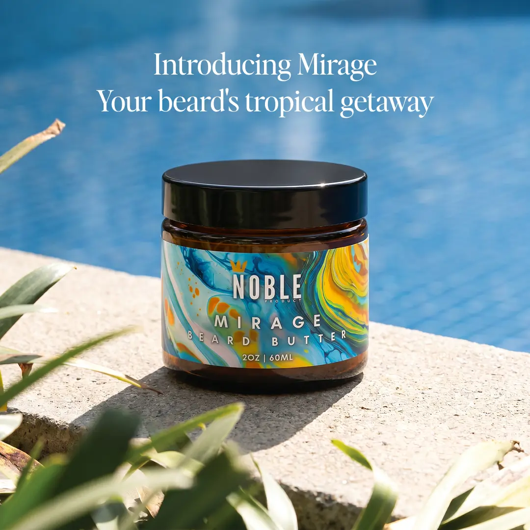 Mirage Beard Butter for Men - Deep Conditioning Beard Balm | Bergamot, Sea Coconut & Cedarwood Scent | Wax-Free Beard Softener, 2 oz