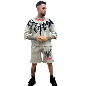 Eclipse Rhinestone Streetwear Set – Oversized Heavy Cotton