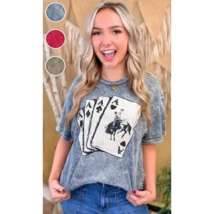 Four of a Kind Mineral Washed Graphic T-Shirt