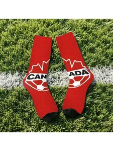 1 Pair Funny Happy Canada Vintage Harajuku Football Hip Hop Novelty Seamless Crew Crazy Sock Match Day Essentials 