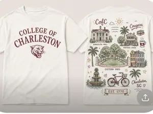 College of Charleston Graphic Tee | Vintage Campus Shirt | Cozy Unisex University T-shirt Style