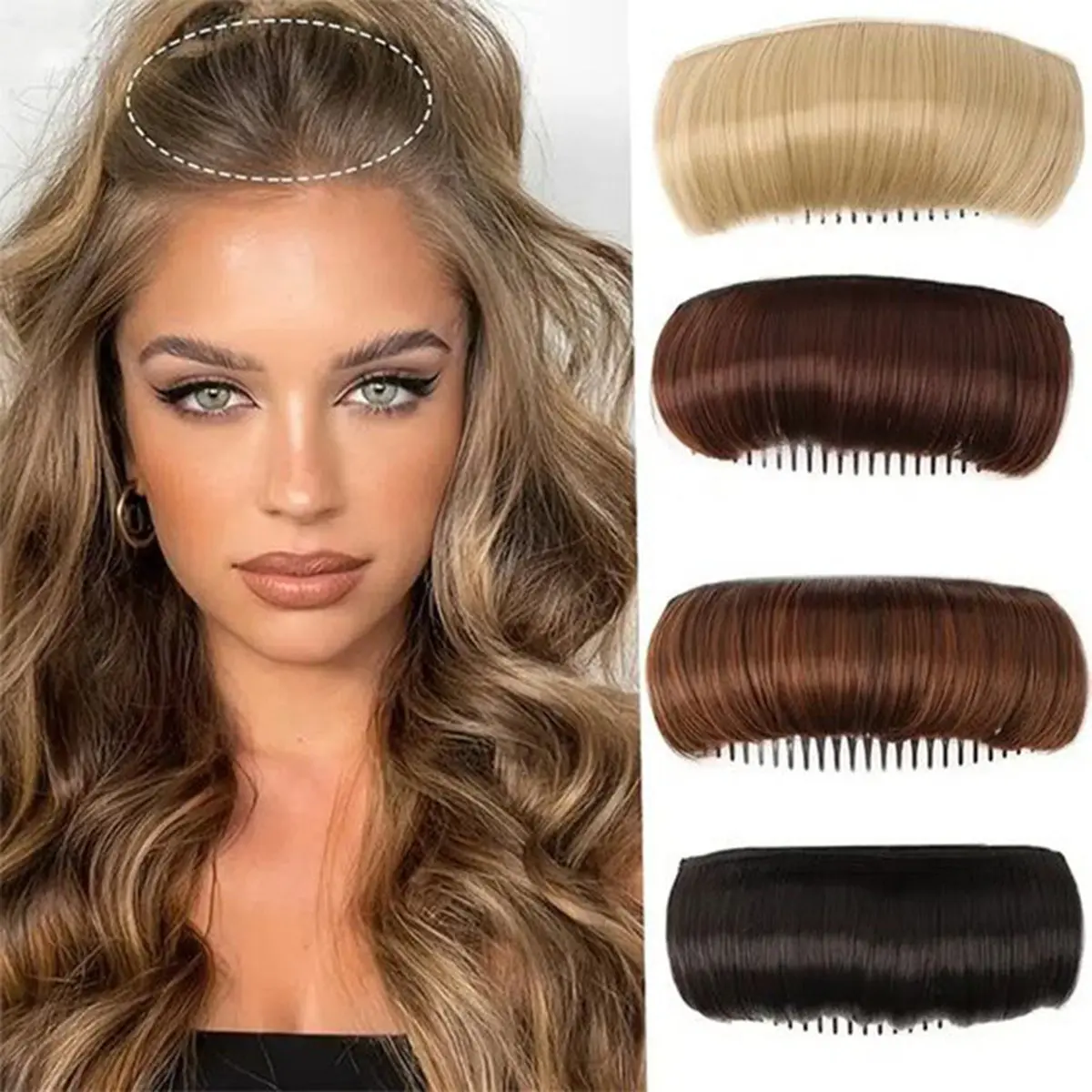 TikTok Viral Hair Puff Pad – Root Lift Clip Comb for Ponytails, Updos & Natural Volume Boost