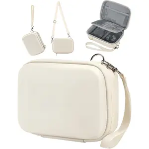 SQ-PHP010 Digital Small Camera Case, Compact Waterproof Small Camera Bag, Lightweight Camera Sling Bag for CCD/Sony DSCW800/DSCW830/Canon PowerShot - Beige