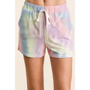Tie Dye French Terry Shorts With Twill Tape