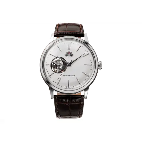 Unisex Chic Fashion Open-Heart Display Automatic Watch - 40.5mm Round Stainless Steel Leather Buckle Dress Watch, Model RA-AG0002S30B, Analog Dial, Mechanical, Visible Balance, 30M - 50M Water Resistant, Mineral Glass