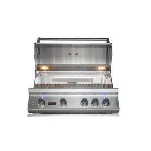 Whistler Built In 4-Burners Natural Gas Grill with Rear Infrared Burner,Lights,Rosisserie Kit,Cover and Conversion Kits for Outdoor Kitchen Island