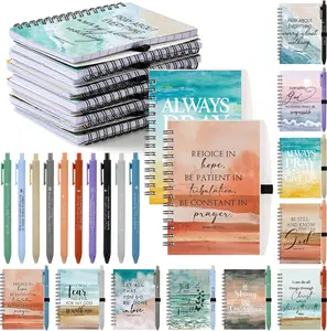 20 Set 2025 Christian  Spiral Notebooks  Verse Ballpoint Pens Fathers Day Prayer Journals Religious Inspirational  Notepad Church Gifts for Women Men Sunday School