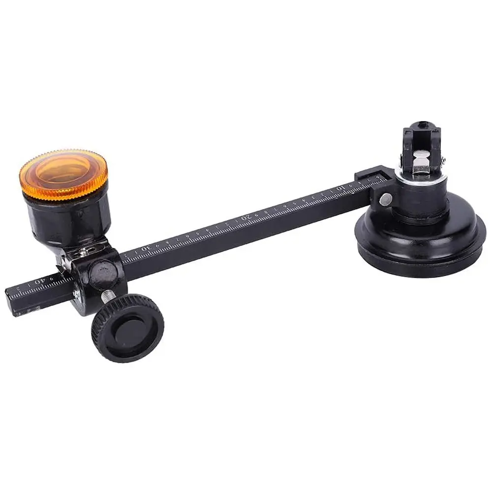 Compass-Type Alloy Metal Glass Cutter with Fixed Suction Cup, Precision Guide for Circle Cutting of Glass, Ceramic Tiles (Hand Tool Accessory for Tools & Hardware), Glass Cutters