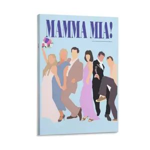 Mamma Mia Movie Vintage Canvas Poster, Decorative Art for Bedroom, Office, And Sports-Themed Spaces. Poster Canvas Wall Art For Bedroom Decor Bar Office Room Decor Gift