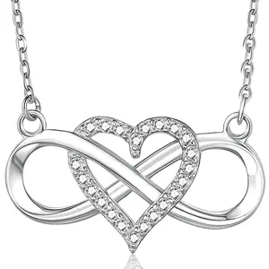 Fashion Infinity Heart Pendant Necklace Synthetic Synthetic Zircon​ Heart Infinity Jewelry Couples Necklace Valentine'S Day Anniversary Birthday Gift Party Jewelry, For Teenager