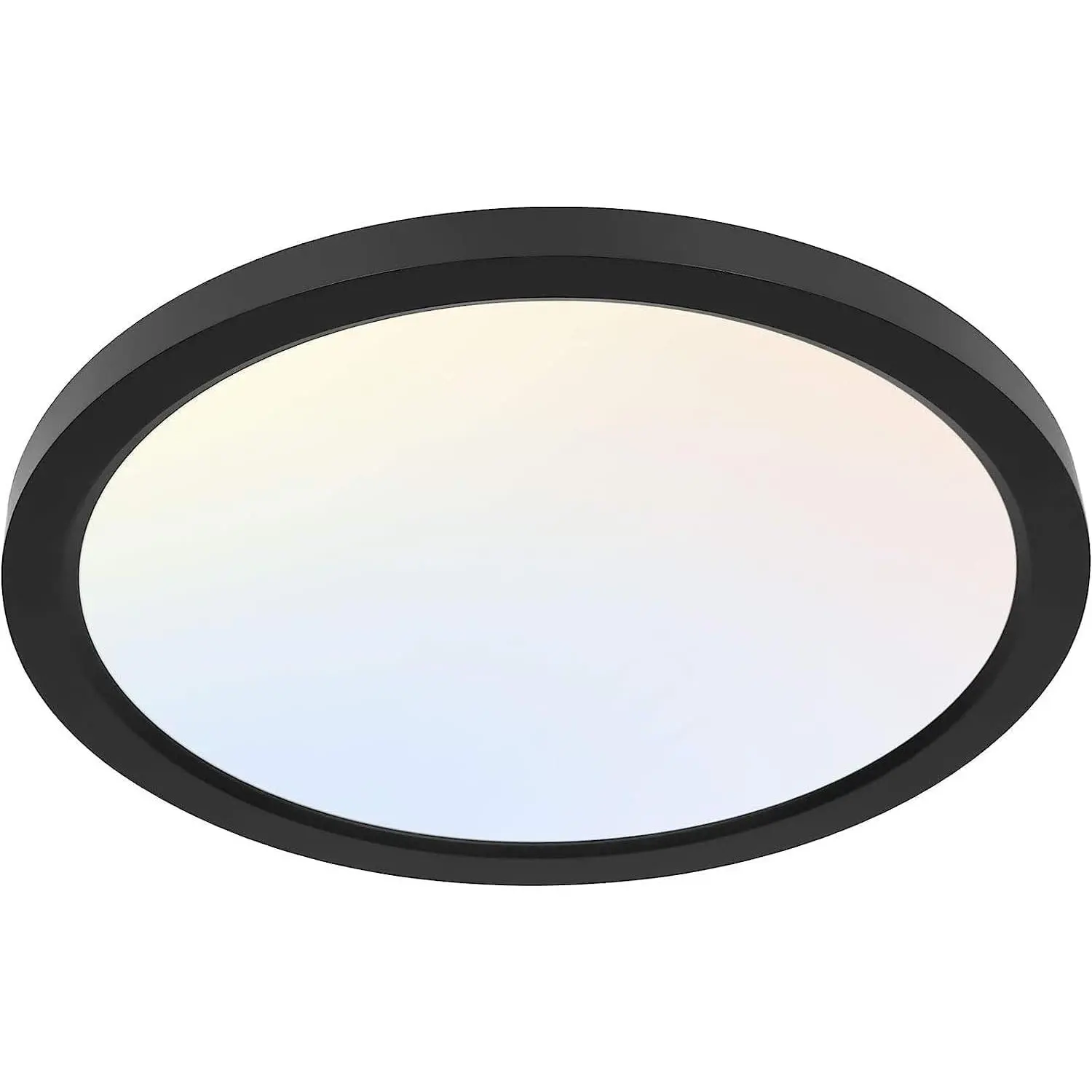 [New deal] - 12 Inch Selectable CCT LED Round Flat Panel Light, 24W 3000K/4000K/5000K, Edge-Lit Flush Mount Ceiling Light Fixture for Kitchen, Bedroom, Laundry and Closet Room，Black