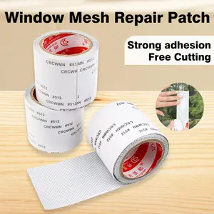 Window Screen Repair Tape, Grey Strong Adhesive Screen Repair Tape, Fiberglass Screen Tape Mesh Use for Repairing Mesh Doors and Windows (2inch x 157.5inch)