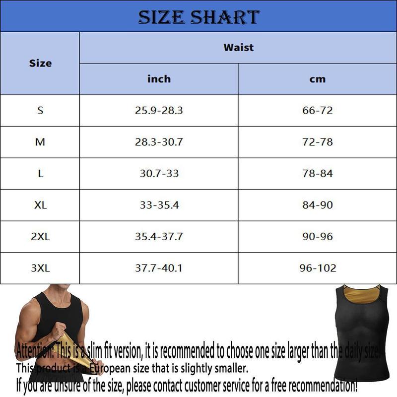 Sauna Vest for Men Waist Trainer, Sleeveless Mens Sweat Sauna Suit Shirt Compression Tank Top
