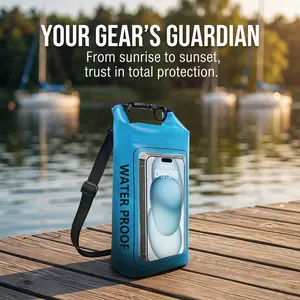 Unisex Waterproof Dry Bag / Backpack - Lightweight Storage Sack with Touchscreen-Compatible Phone Window & Case - Ideal for Travel, Swimming, Boating, Kayaking, Camping, and the Beach
