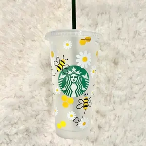Bumblebee and Daisy Starbucks Reusable Cold Cup