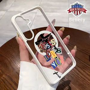 Magnetic Phone case for Samsung Galaxy S23 Ultra S24 Plus FE S25 S22+ Resurrection Cross Pattern Non-Yellowing Shockproof Soft Silicone Transparent Acrylic Cover Supports Wireless Charging